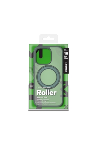 Momax Roller CaseForm Apple Uyumlu iPhone 16 Pro Max Magsafe Kılıf Yeşil