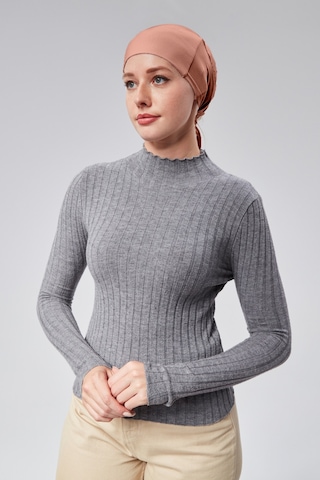 Kadın Tesettür Likralı Penye Dikişsiz Kaymaz Düz Bağlamalı Bone Gül Kurusu