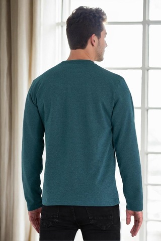 40222 Dewberry Double Crew Neck Mens Sweatshirt-petrol PETROL