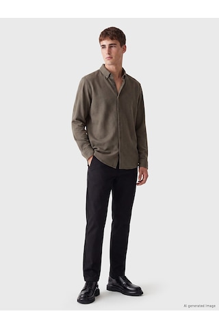 Lcw Vision Yeşil Slim Fit Erkek Dokulu Gömlek