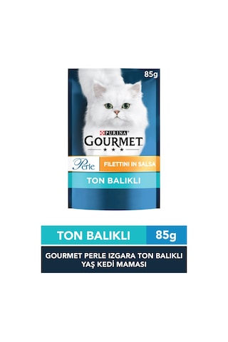 Purina Gourmet Perle Izgara Ton Balıklı Pouch Yetişkin Kedi Yaş Maması 85 G