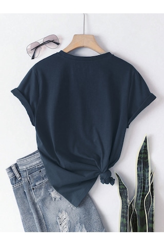Eriyen Kalpler Baskılı Tasarım Tshirt Lacivert