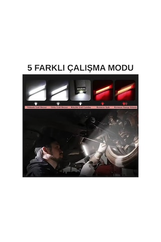 Yektek Manyetik Askılı Şarjlı Led Çalışma Lambası Oto Servis Ve Tamirhaneler İçin Profesyonel Aydı