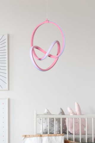 Anka Modern Tasarım Çocuk Bebek Odası - Salon - Mutfak Pembe Renk Beyaz Ledli Tekli Led Avize Pembe Pembe