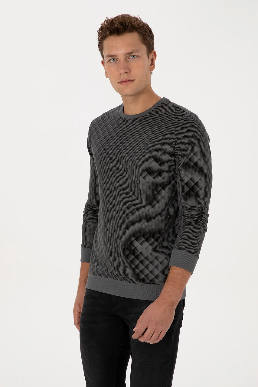 U.S. Polo Assn. Erkek Regular Fit Bisiklet Yaka Antrasit Sweatshirt 50309993-VR006