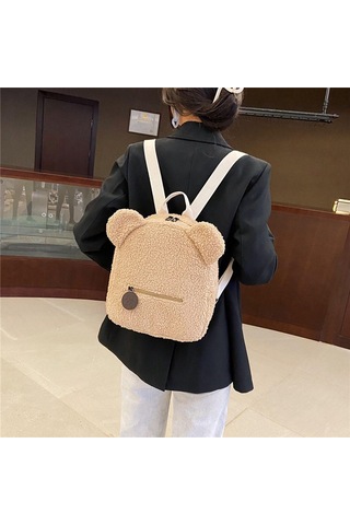 Dolıty Polar Sırt Çantası Rahat Kadın Kolej Omuz Haki Çok Renkli