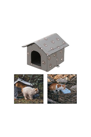 Suntek Açık Kedi Evi Küçük Köpek Kulübesi Mağarası Gri-m