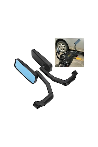 Motosiklet Gidon Dikiz D4 Model Aynası 8/10mm Kaliteli Siyah