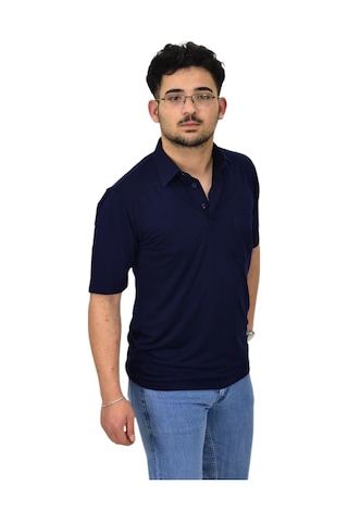Raymons Erkek Büyük Beden Gömlek Yaka Tişört T6065 Bgl-st04540 Lacivert
