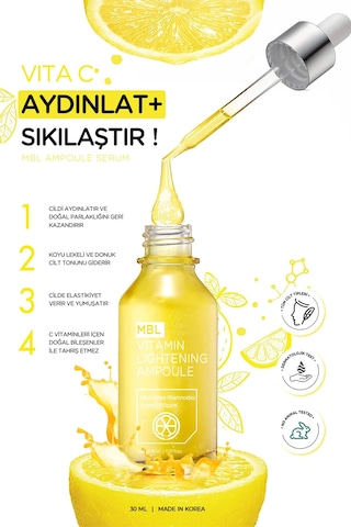 Leke Karşıtı Aydınlatıcı Konsantre C Vitamini Içerikli Cilt Serumu 30 Ml