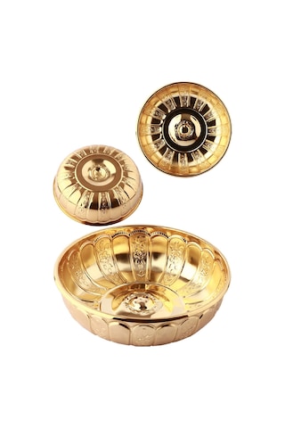 Biterse Otantik Osmanlı Motifli Hamam Tası - Altın Sarısı Altın