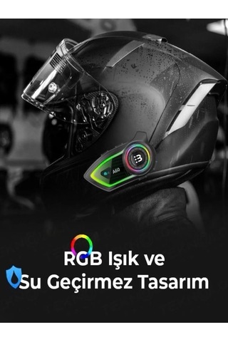 Deanb A60 Ip67 Su Geçirmez Rgb Işıklı Kablosuz Motosiklet Kulaklığı
