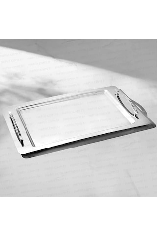 Nehir Rana Sade Çelik Çay Tepsi 48x31