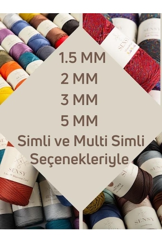 1.5 Mm - 100 Gr Polyester Makrome Ipi Kahverengi 150 M Polyester Makrome Ip Supla Ip Ve Çanta Ipi