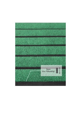 Ps031a Yeşil Kaymaz Taban Çizgi Desenli Nem Alıcı Toz Alıcı Kapı Önü Paspası Uv Dayanıklı 45x70 Yesıl