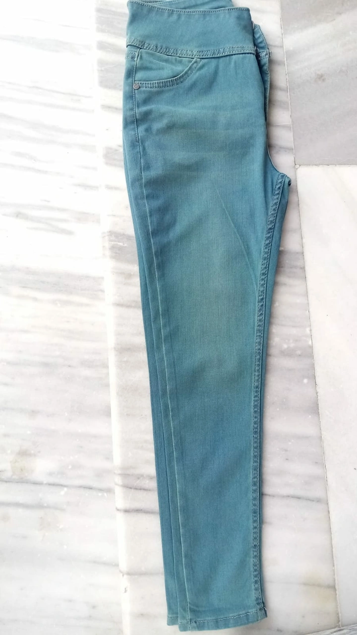 De'charme Yüksek Bel Likralı Jean Pantolon 90 Cm Yeşil