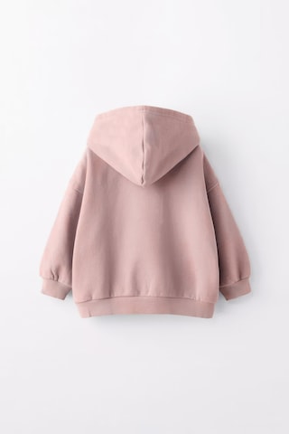 Kız Çocuk Minnie Baskılı Kapüşonlu Manşetli Sweatshirt Pudra