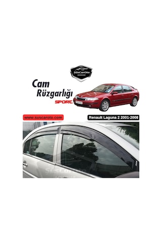 Renault Laguna 2 2001-2008 Uyumlu Mugen Cam Rüzgarlığı Seti Piano Black 4'lü İthal 00 Şüscaroto Aksesuar