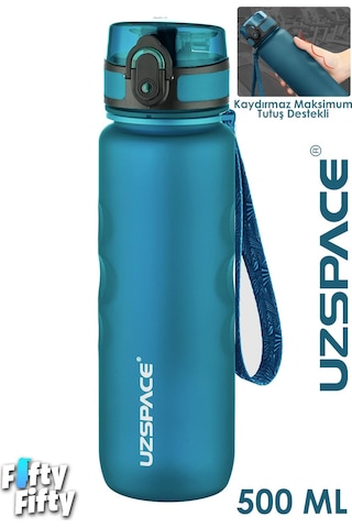 Uzspace 500 Ml Kaydırmaz Maksimum Tutuş Destekli Tritan Su Matarası -ffuz1215 Turkuaz