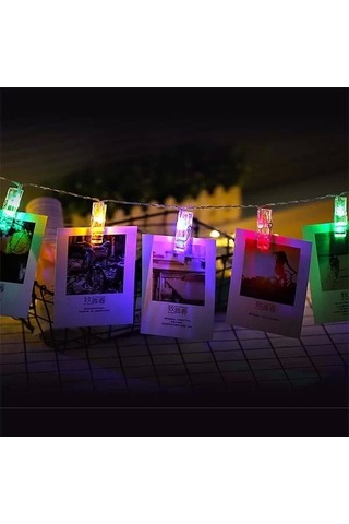 Renkli Işıklı Mandallı Fotoğraf Albümü 10 Lu - Rgb Gün Işığı