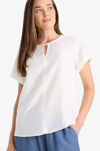 Defacto Regular Fit Yuvarlak Yaka Kısa Kollu Bluz C8831ax25smer105 Ekru