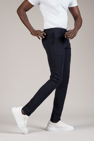 Advante Slimfit Dokulu Dar Paça Beli Lastikli Ve İplikli Yazlık Jogger Pantolon Lacivert
