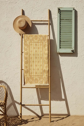 Sarı Retro %100 Pamuklu Plaj Havlusu 70x140 Cm