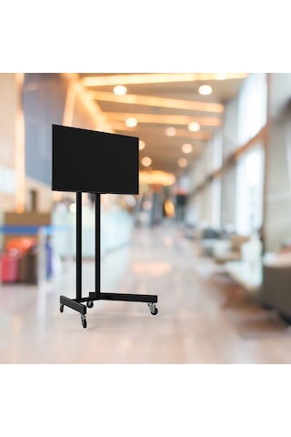 Alpin TV/Fuar Standı Metal Ayaklı Tekerlekli TV Sehpası/Ünitesi