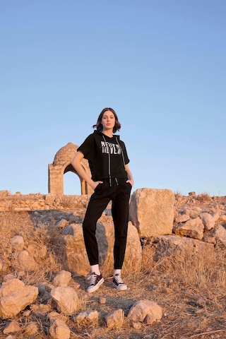 Monamise Kadın Kapüşonlu "never Give Up" Eşofman Takımı 23096 Siyah