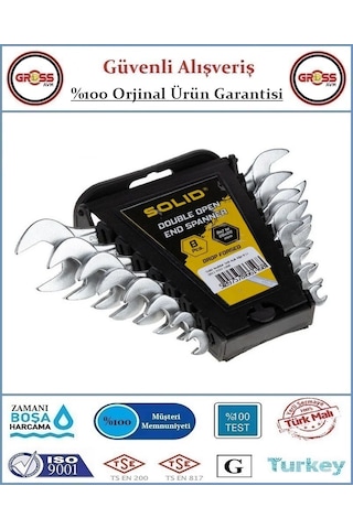 Solid Profesyonel Açık Ağız Anahtar Takımı - 8 Parça