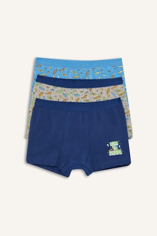Defacto Kaykay Baskılı Penye 3lü Boxer Erkek Çocuk H1636a826smın176 İndigo-ın176