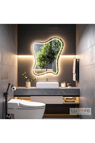 Elvenor Günışığı Lazer Kumlamalı Lavabo & Banyo Aynası Dokunmatik Sensörlü 90 X 70 Cm Cm