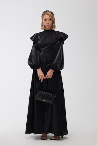 Işıltılı Grace Abiye Elbise Siyah Siyah