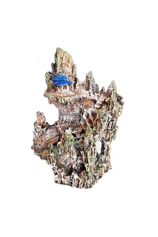 Şatolu Kaya Akvaryum Dekoru 22 Cm - Renk Lacivert