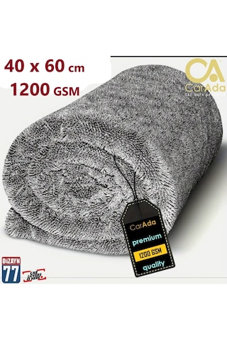 Twisted Pile Oto Kurulama Ve Temizlik Havlusu Gri/kahverengi 1200 Gsm / 40cmx60cm