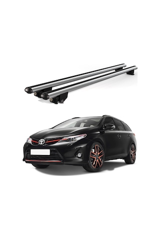 Kanca Toyota Auris Touring 2013 Ve Sonrası Uyumlu Gri Kilitli Ara Atkı 110cm Port Bagaj Tavan Barı