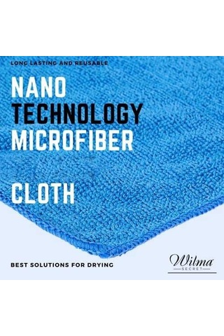 Çok Amaçlı Mikrofiber Temizlik Bezi Mavi 40x40 Cm -10 Adet Şeffaf