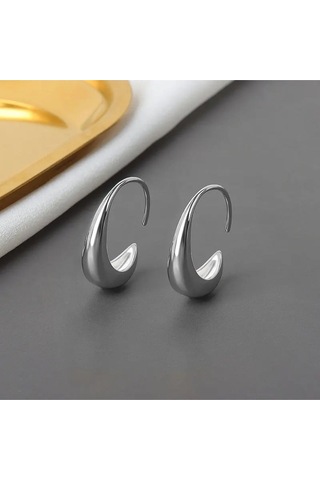 925ayar Gümüş Yarım Ay Küpe