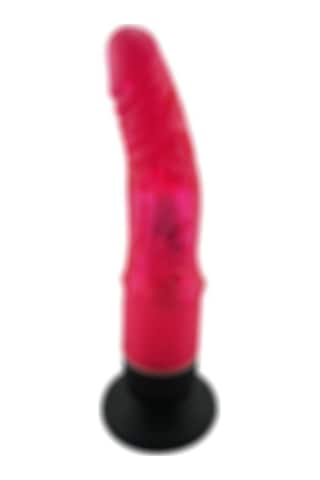 Hızlı Express 20 CM Anal ve Vajinal Kırmızı Titreşimli Jel Vantuzlu Vibratör Dildo