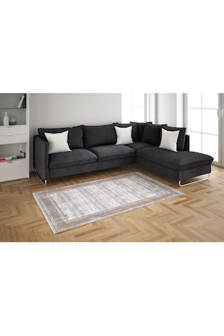 Artemis Halı Couture 00868a Gri Gold Çerçeveli Eskitme İpek Halı