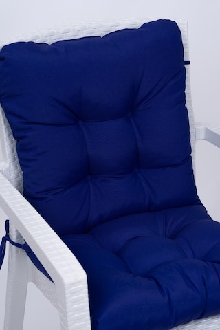 Neva Pofidik Saks Mavisi Arkalıklı Sandalye Minderi Özel Dikişli Bağcıklı 44x84 Cm Saks Mavi