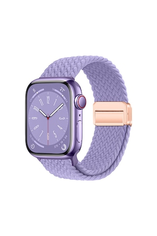 Watch 38mm Mkst Krd-134 Örgü Tasarımlı Hasır Kordon Strap Kayış - Lila