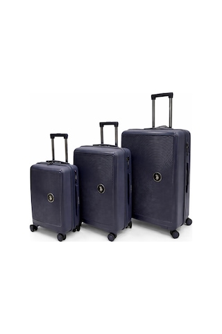 U.S. Polo Assn. 3'lü Valiz Seti %100 Polipropilen Valiz 4x2 Teker Lacivert 26041 Lacivert