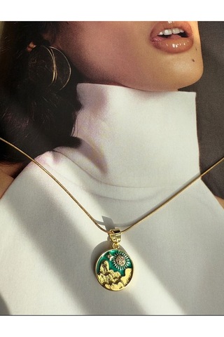 Doğan Güneş Paslanmaz Çelik Kararmaz Kadın Kolye Modern Ve Şık Altın