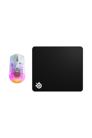 Steelseries Aerox 3 Wireless Ghost Edition Gaming Mouse + Qck Large Mouse Pad