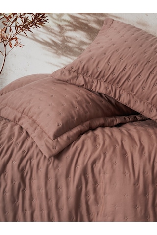 Cotton Box Serra Çift Kişilik Yatak Örtüsü Niva Gül Kurusu Gül Kurusu