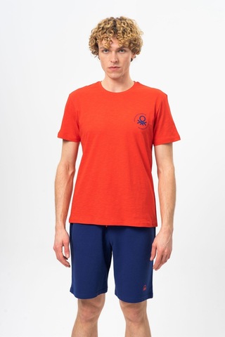 Benetton Bnt-m099-r-23y Erkek T-shirt Bnt-m099-r-r0766 Kırmızı
