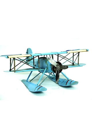 Dekoratif Metal Uçak Çift Kanatlı C0221 Model