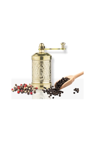 Sarı Zamak Karabiber El Değirmeni Öğütücü Grinder 8 Cm Sarı
