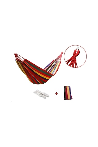 Hamak 190 Cm Kamp Hamağı Piknik Hamağı Bahçe Balkon Outdoor Kamp Salıncak Kırmızı
